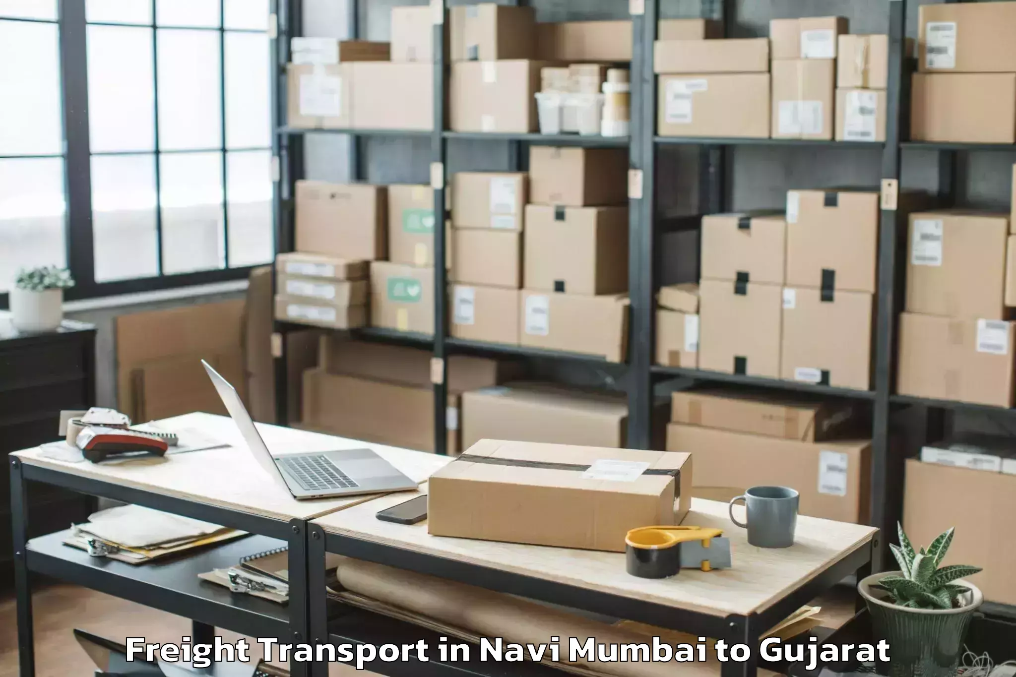 Quality Navi Mumbai to Visavadar Freight Transport